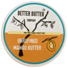 Load image into Gallery viewer, Better Butter Company Unrefined Mango Butter, 100% pure, vegan, cruelty-free for smooth, hydrated skin. Zero toxins, zero additives!